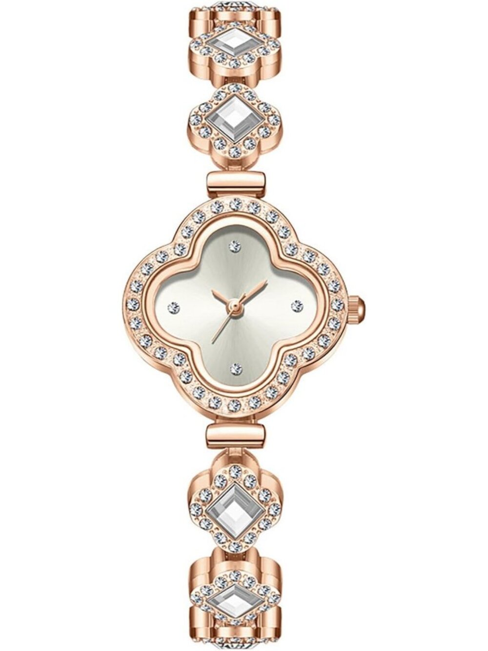 Women's White Diamond Bracelet Fashion Dress Quartz Luxury Elegant Wrist Watch